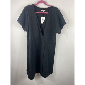 Madewell Black Short Sleeve Cross Front Flutter Sleeve Dress - wore it no tags!